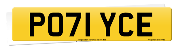 Registration number PO71 YCE